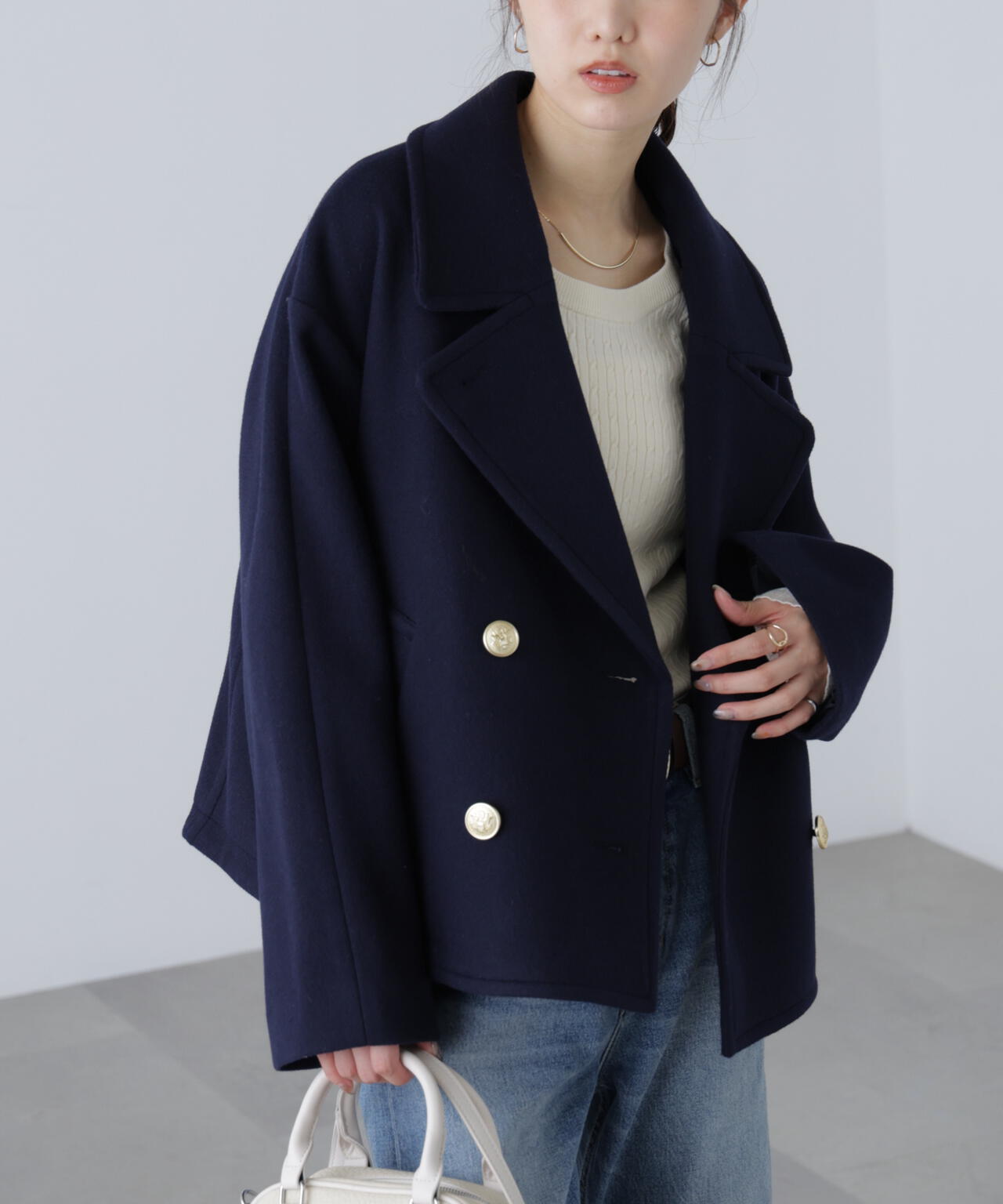 【はかな企画】ミドル丈オーバーピーコート〈ＭＦＭ〉