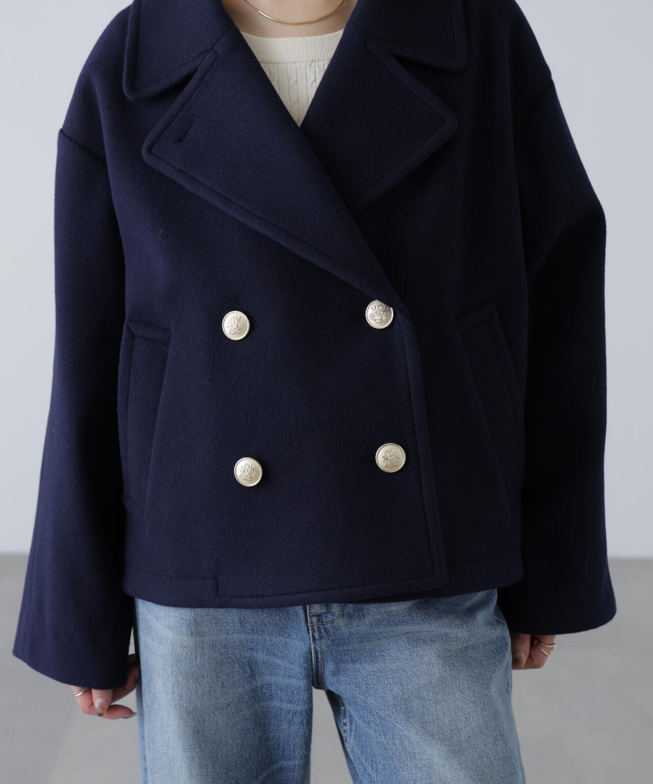 【はかな企画】ミドル丈オーバーピーコート〈ＭＦＭ〉