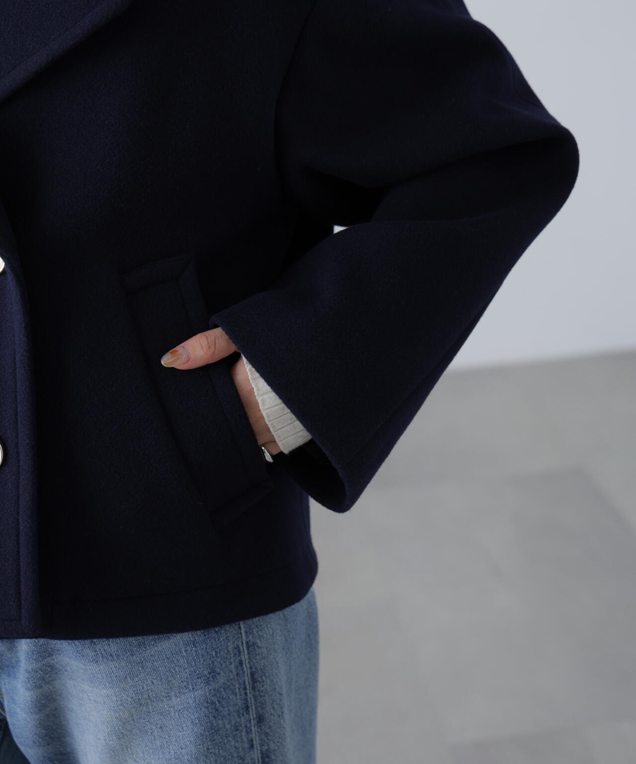 【はかな企画】ミドル丈オーバーピーコート〈ＭＦＭ〉