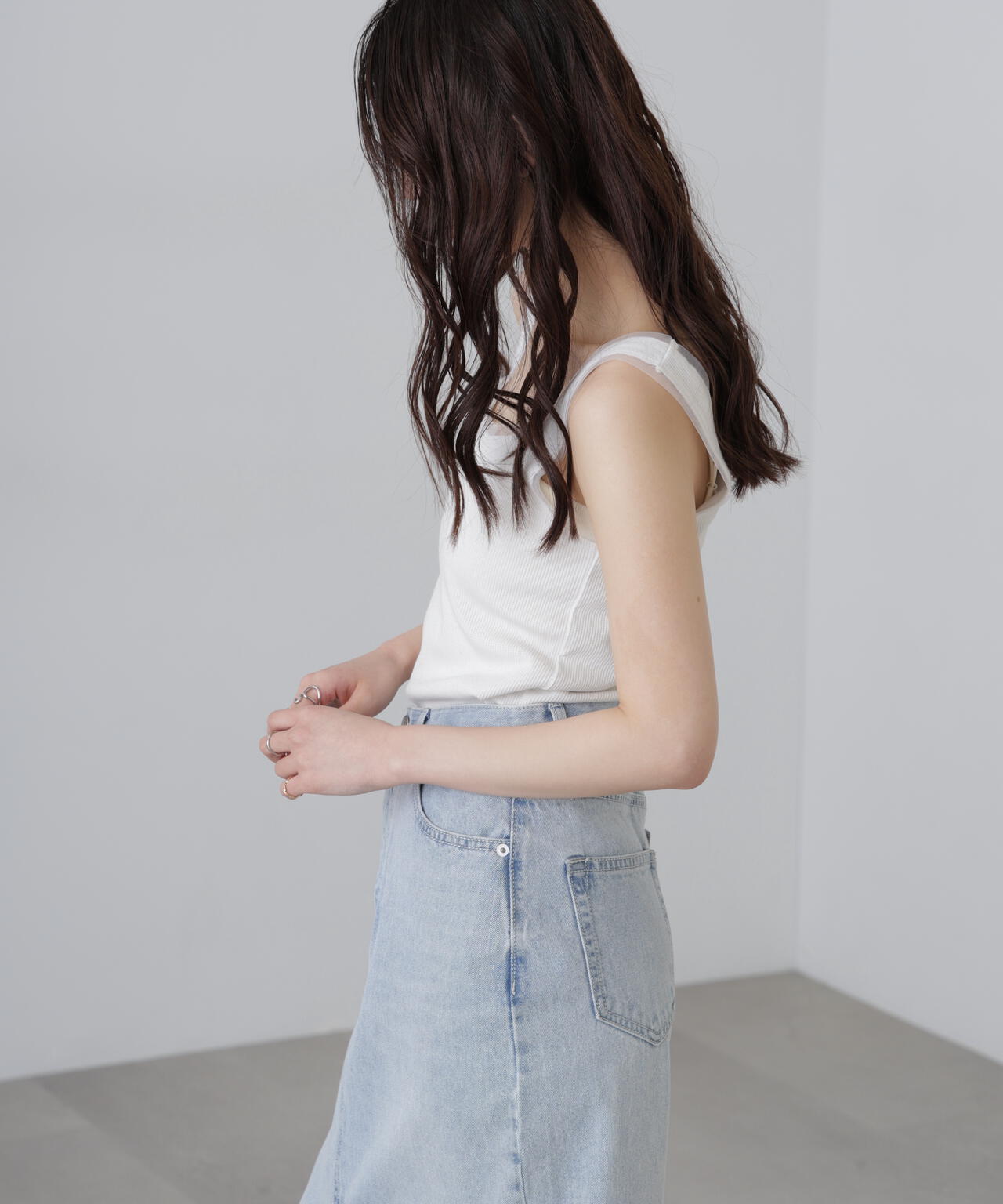 ［MFM］チュールラメタンクカットソー