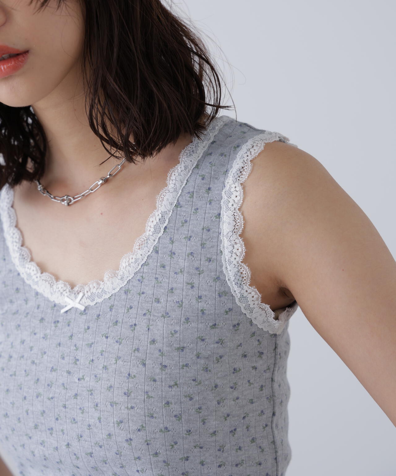 花柄レーステレコタンクトップ | FREE'S MART（フリーズマート