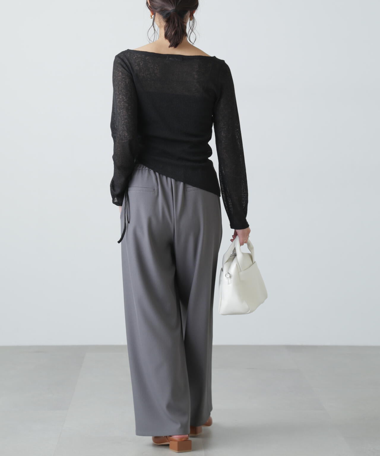 メランジドロストシャーリングカットソー