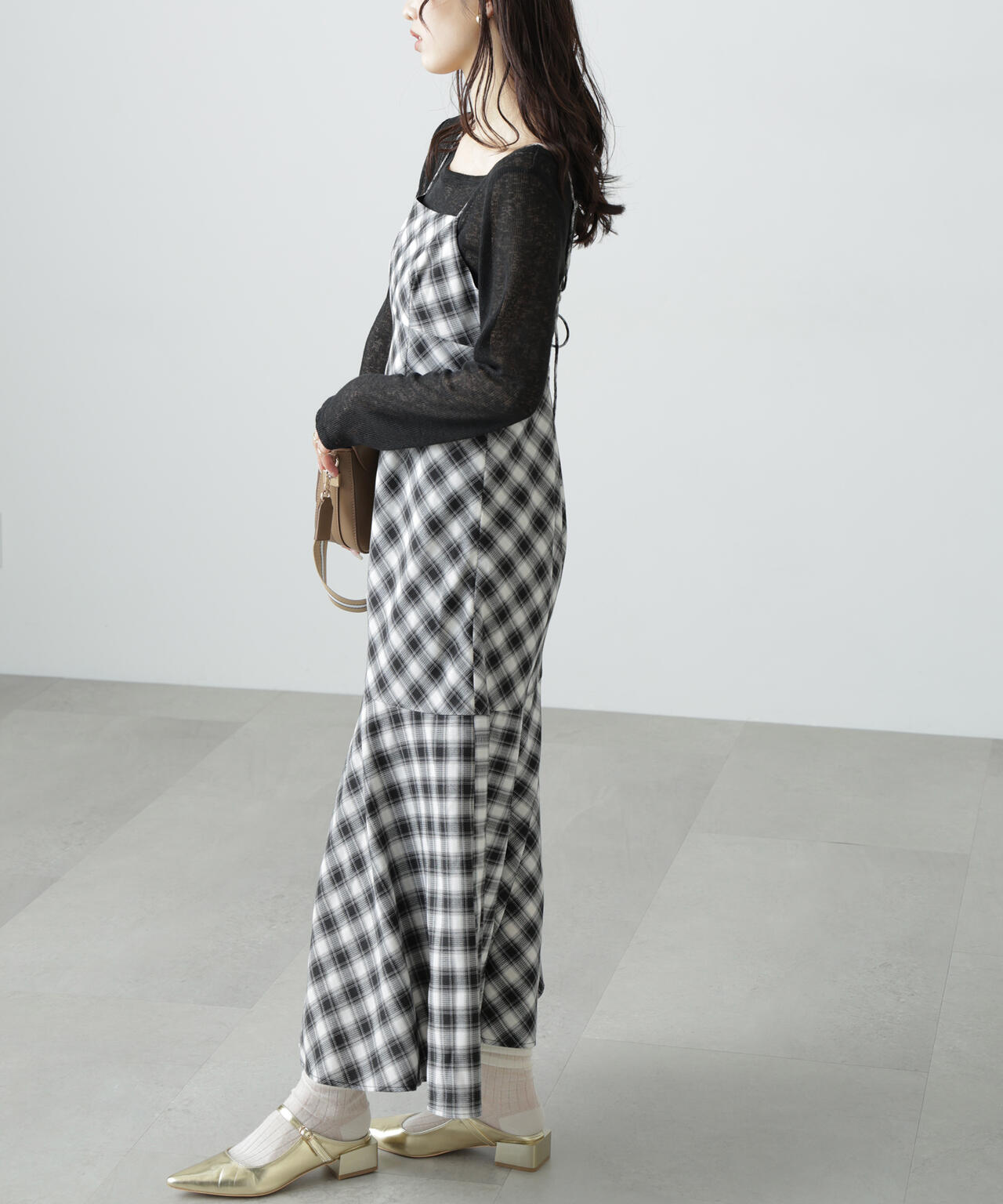 メランジドロストシャーリングカットソー