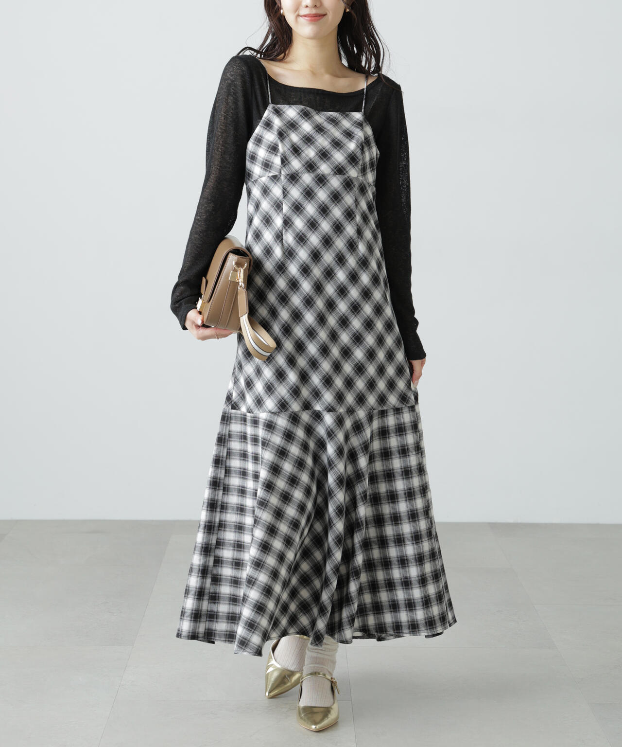 メランジドロストシャーリングカットソー