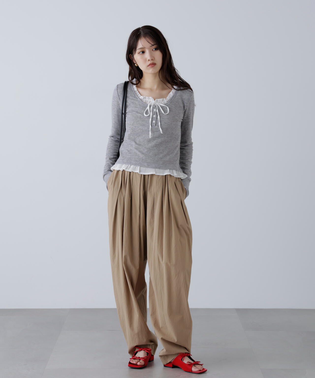 その他 TM レイヤード風フリルリボンカットソー | FREE'S MART（フリーズマート