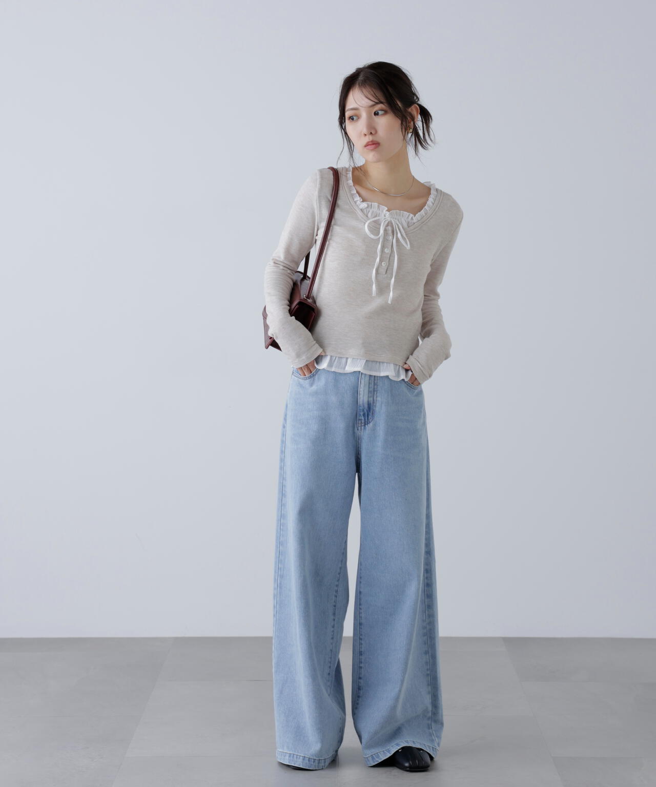 その他 TM レイヤード風フリルリボンカットソー | FREE'S MART（フリーズマート