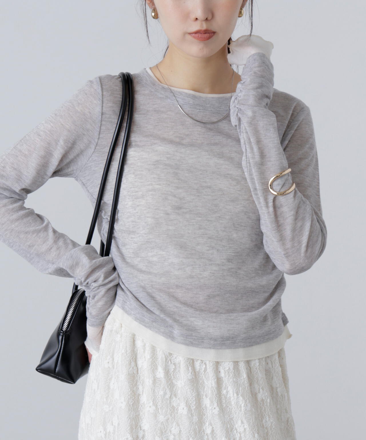 シアーテレコレイヤード風カットソー