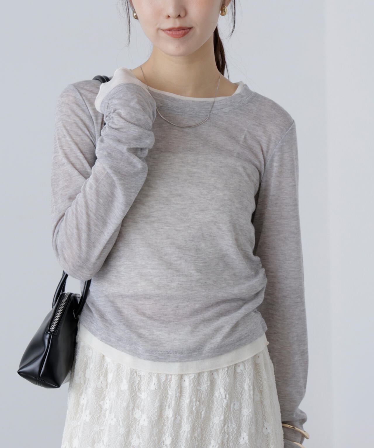 シアーテレコレイヤード風カットソー