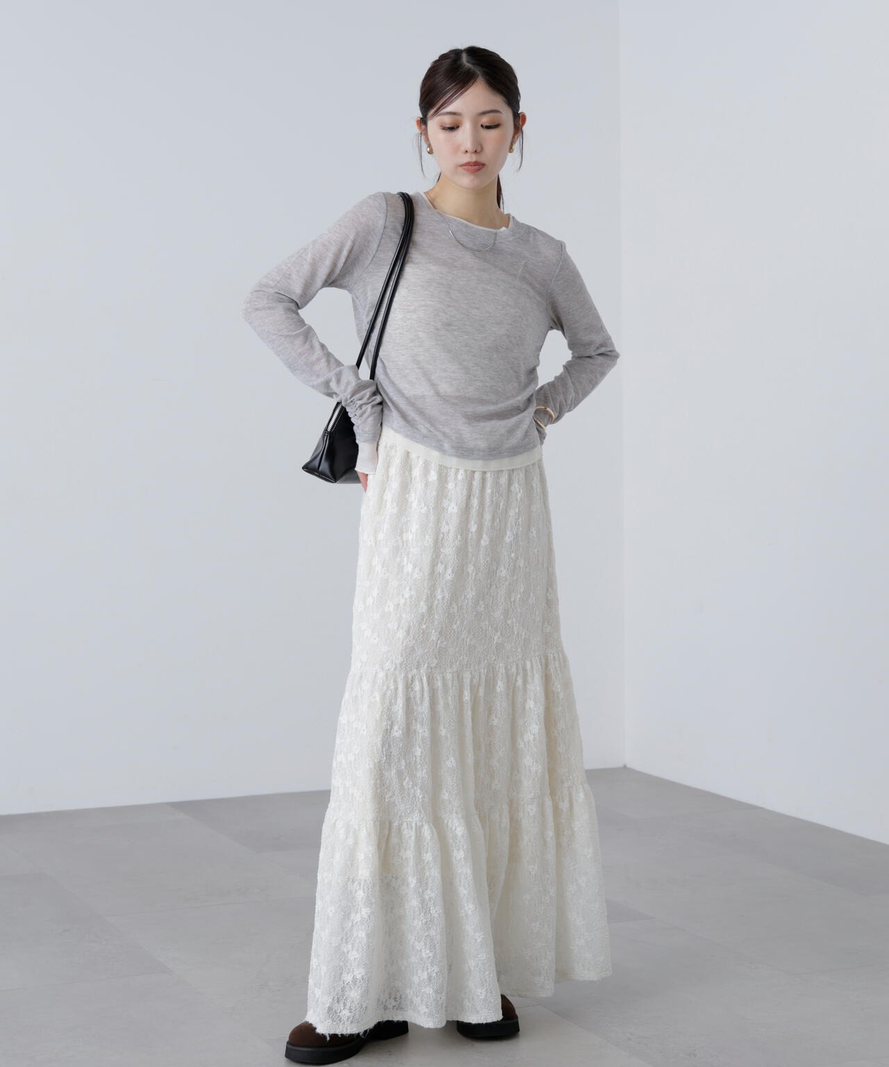 シアーテレコレイヤード風カットソー