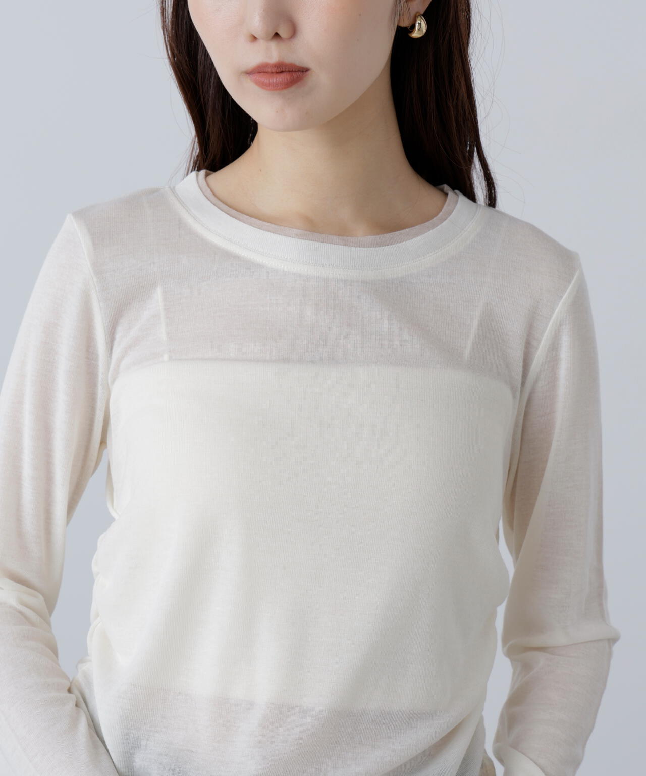 シアーテレコレイヤード風カットソー