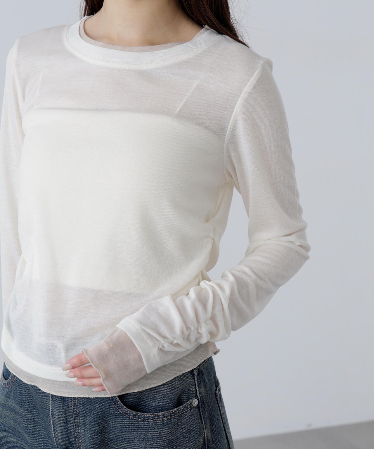 シアーテレコレイヤード風カットソー