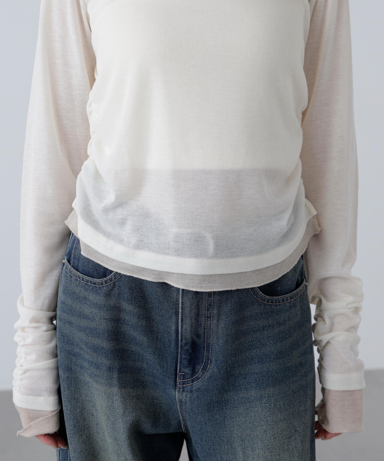 シアーテレコレイヤード風カットソー