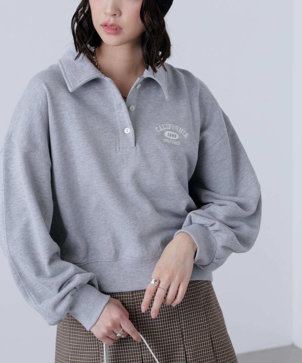 本日中のみ　あさむい　コンフィーポロスウェットプルオーバーホワイト ポロスウェットプルオーバー | FREE'S MART（フリーズマート