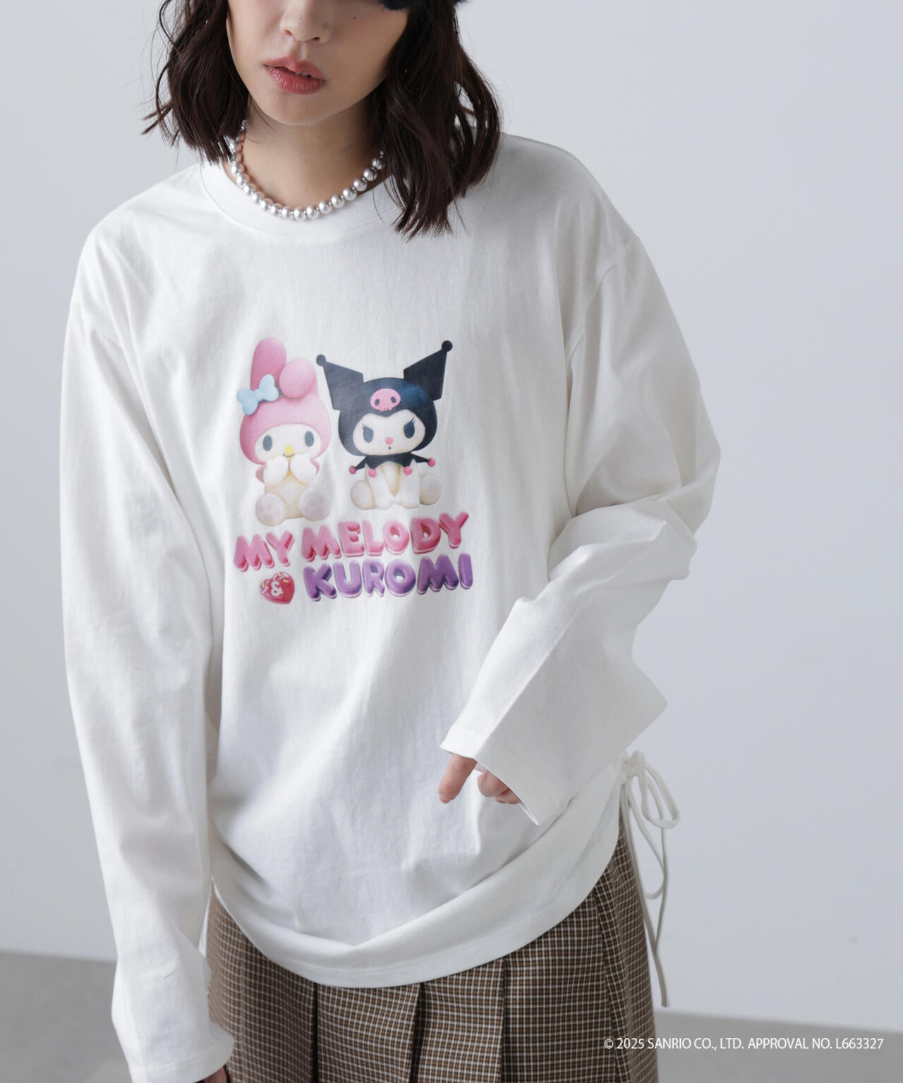 【クーラクール】マイメロコラボෆ‪長袖Tシャツෆ‪ロングパンツ100cm メロクロコラボ〉ロングTシャツ | FREE'S MART（フリーズマート