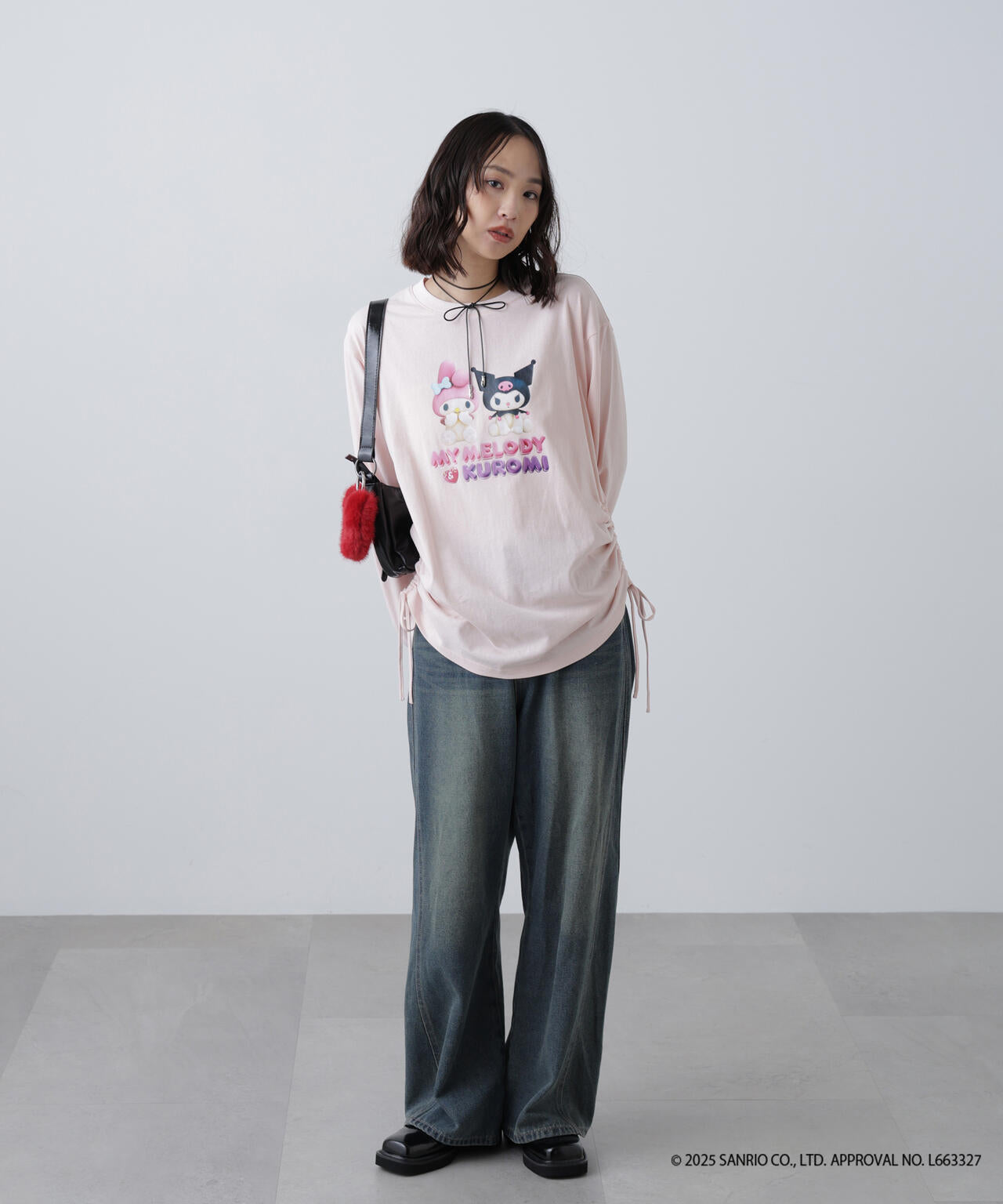 【クーラクール】マイメロコラボෆ‪長袖Tシャツෆ‪ロングパンツ100cm メロクロコラボ〉ロングTシャツ | FREE'S MART（フリーズマート