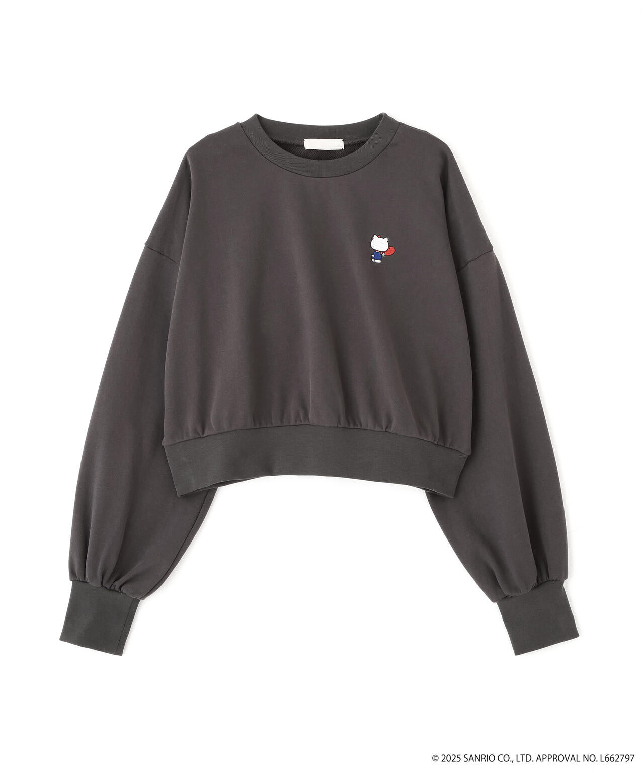 【HELLO KITTY】サンリオキャラクターズコラボ SHORT SWEAT ショートスウェット 胸KITTY×背面LOGO