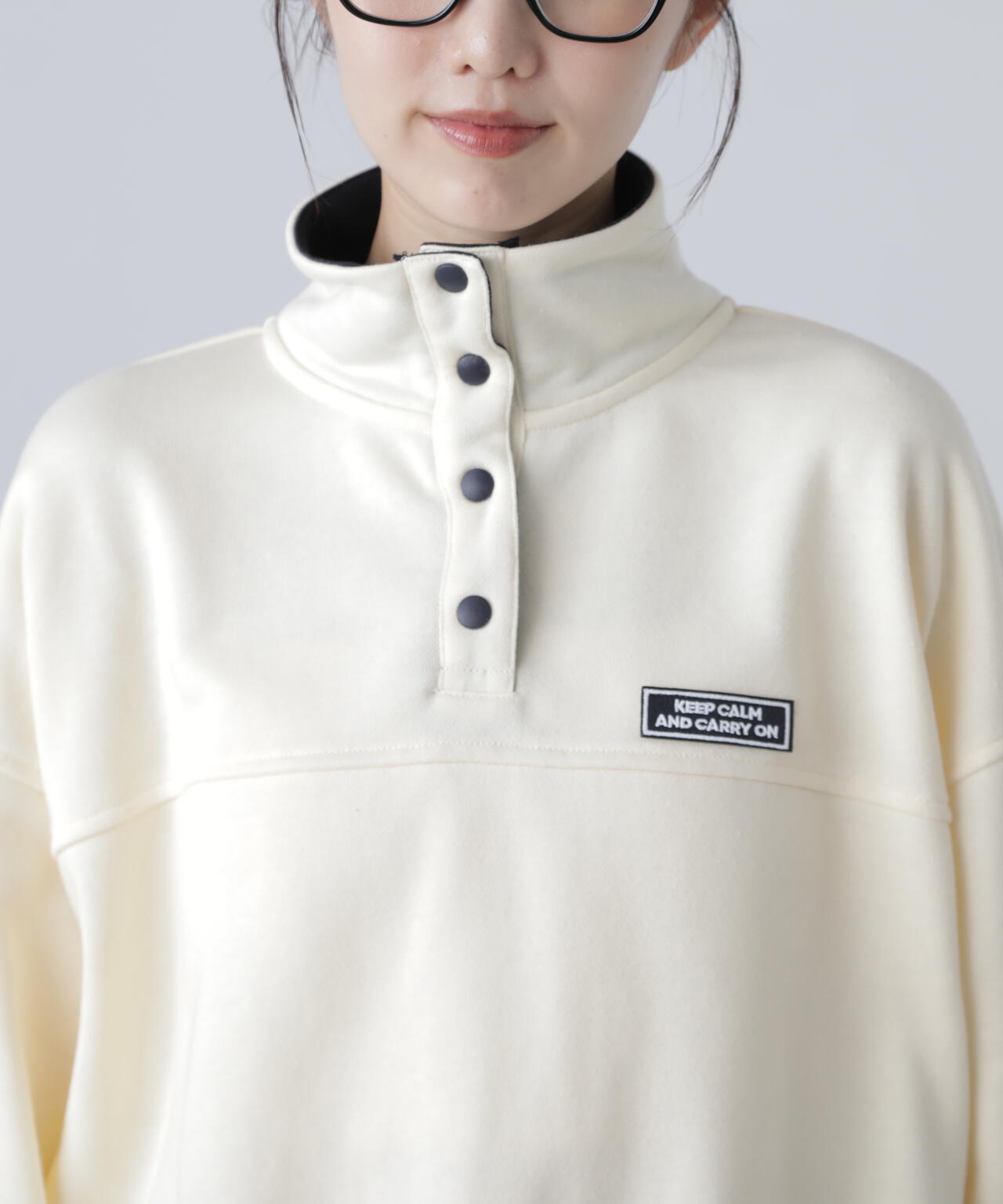 スタンドネックバイカラースウェット