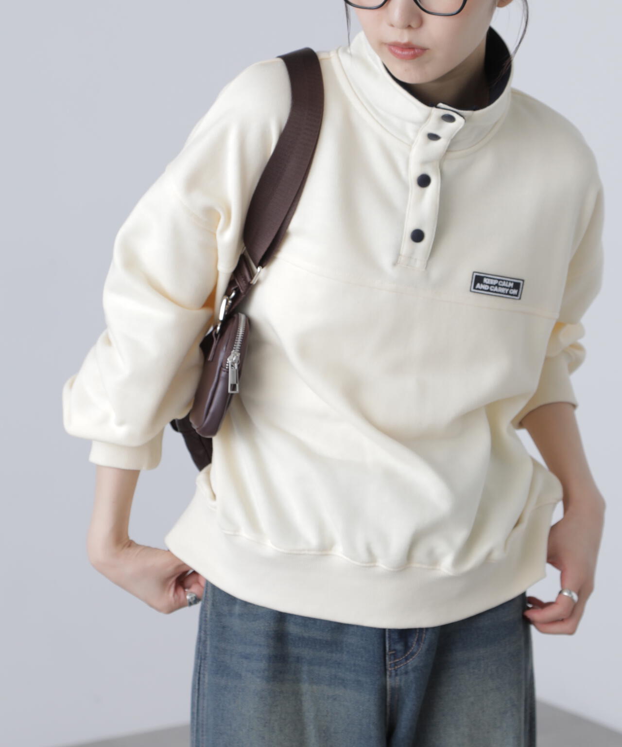 スタンドネックバイカラースウェット | FREE'S MART（フリーズマート