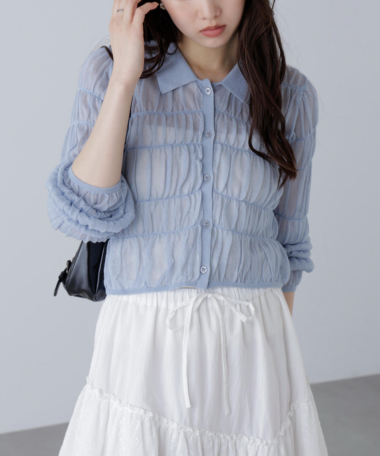 プリーツプリーズ　カーディガン　4月　アクアブルー プリーツプリーズ カーディガン 4月 アクアブルー ウィメンズ