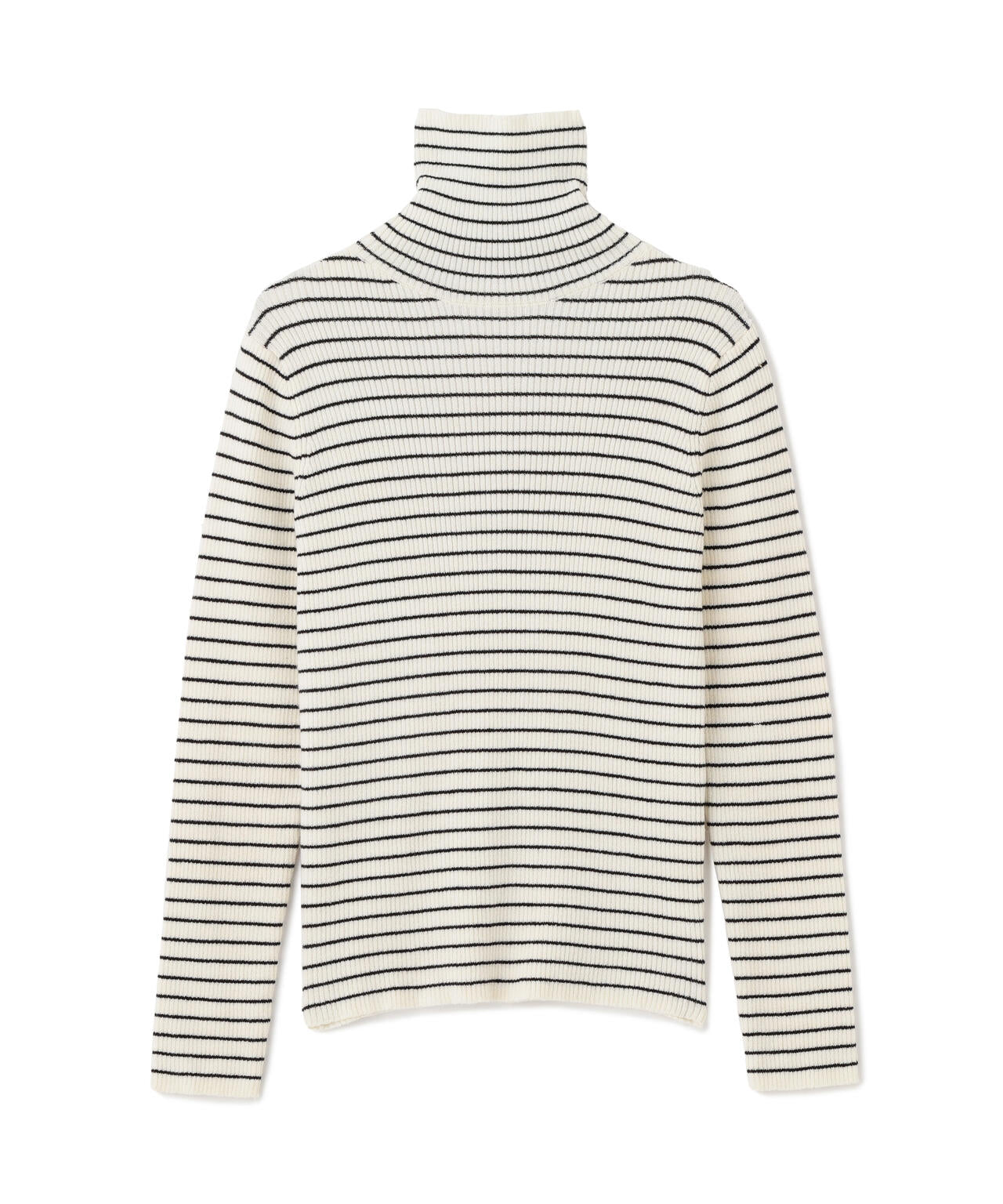 タートルネックリブニット