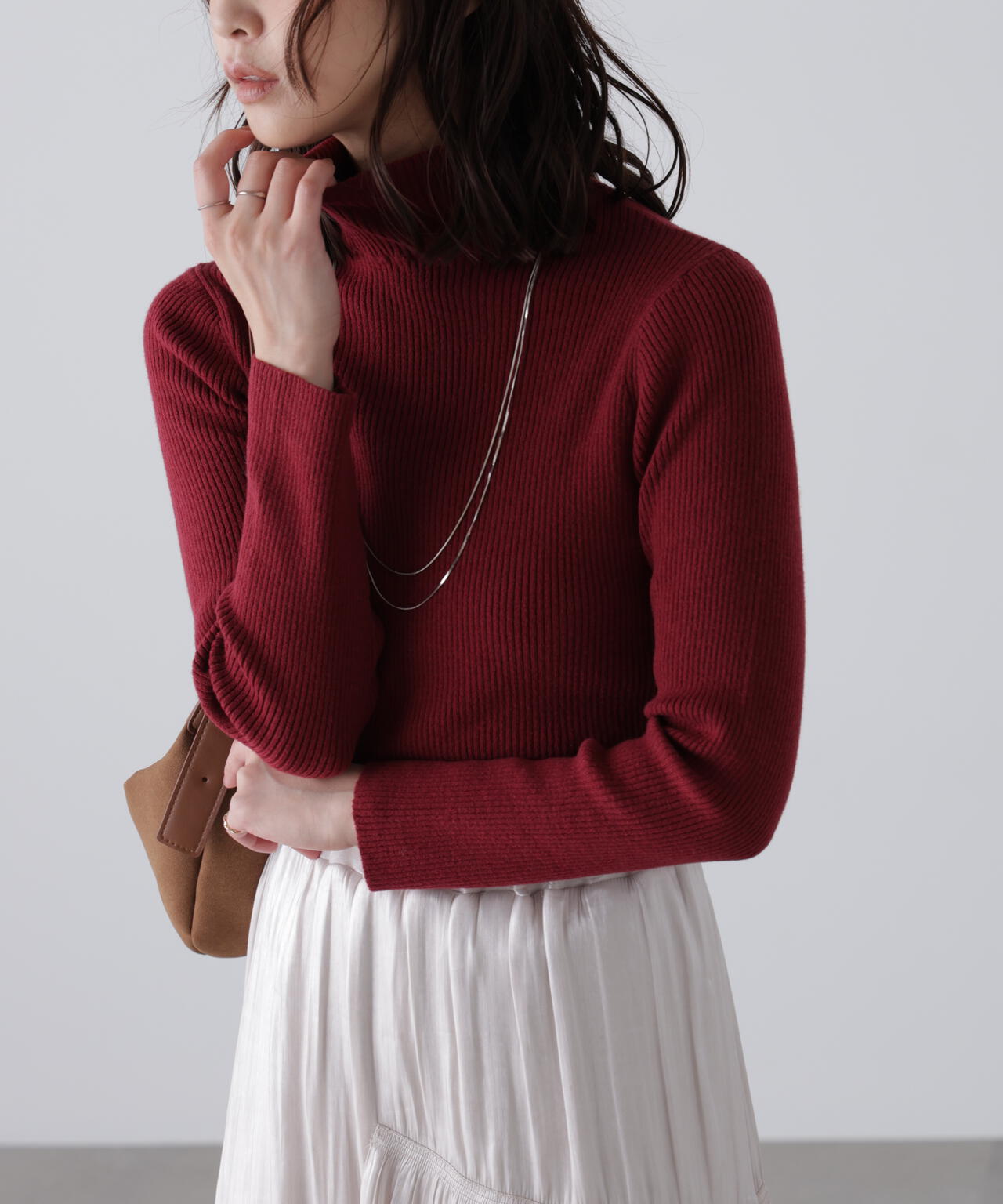ボルドー 追加生産予約】タートルネックリブニット | FREE'S MART