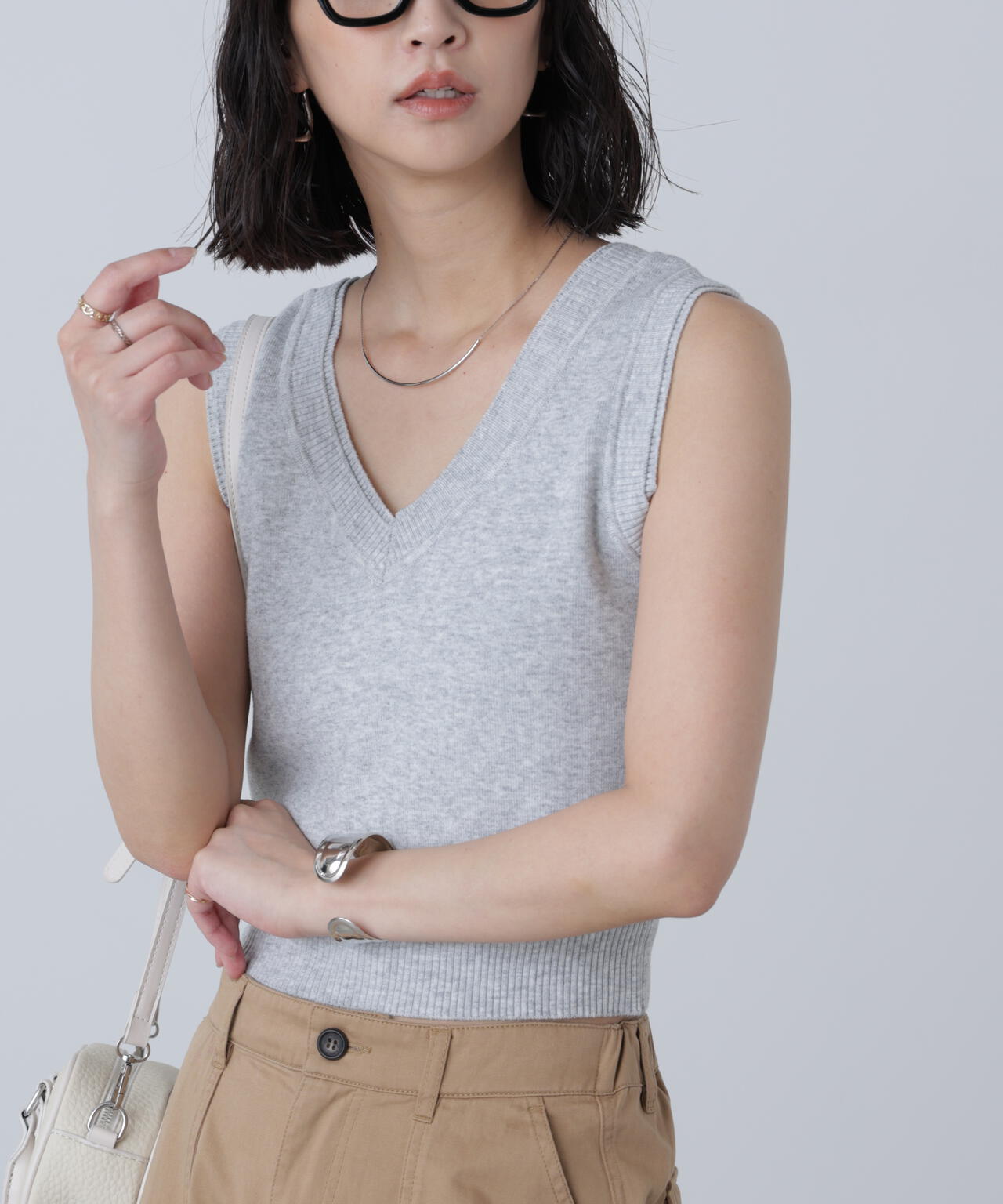  peak ベスト anuke アンヌーク 2025FallWinter トップス Border Knit Vest