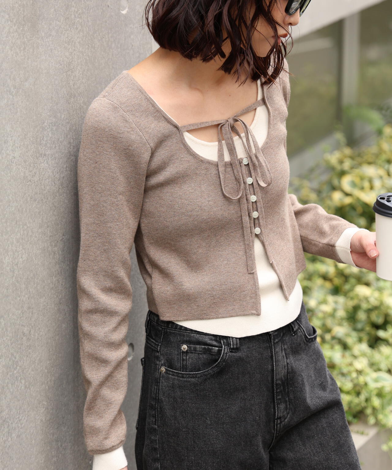 キャミレイヤードクルーネックニット | FREE'S MART（フリーズマート