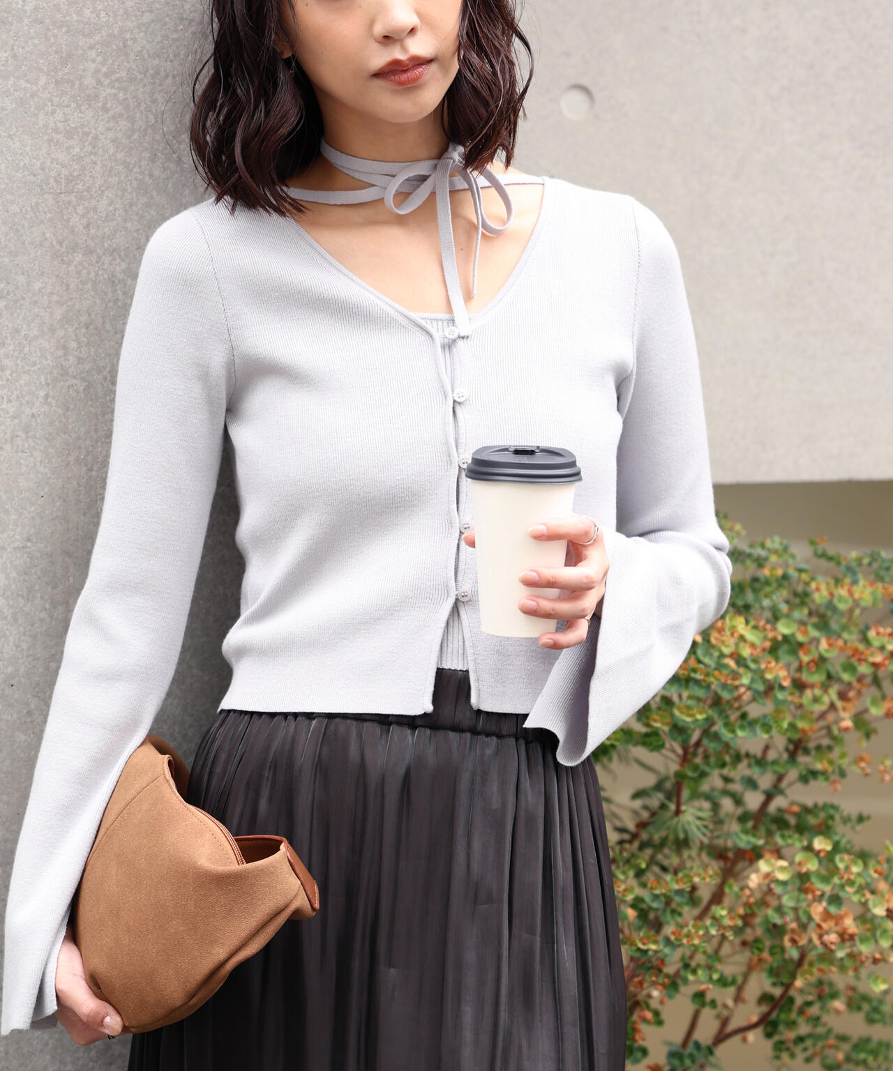 キャミレイヤードニットカーディガン