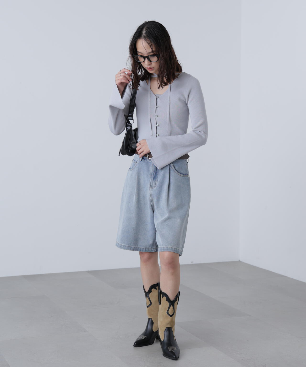 キャミレイヤードニットカーディガン