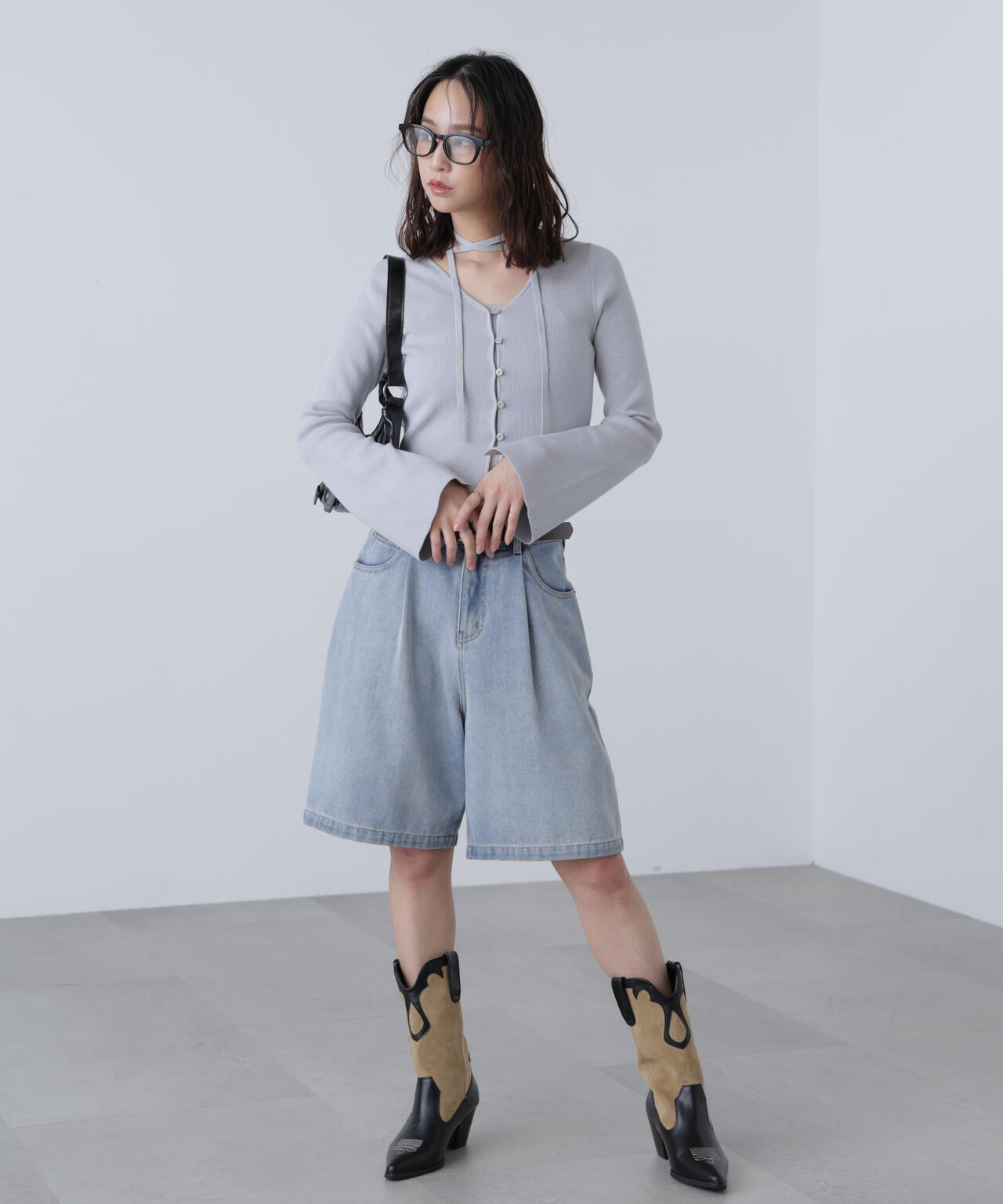 キャミレイヤードニットカーディガン