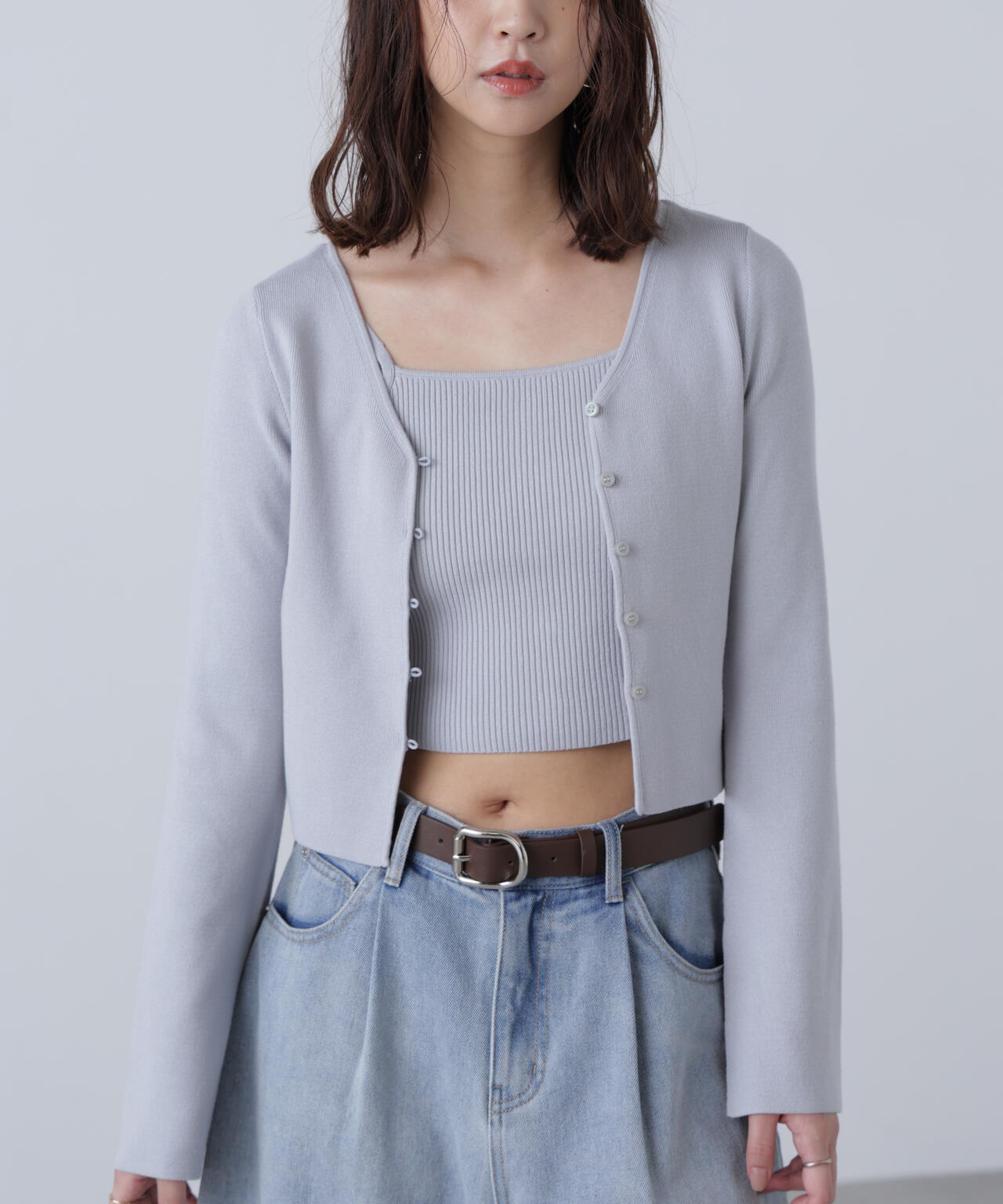 キャミレイヤードニットカーディガン