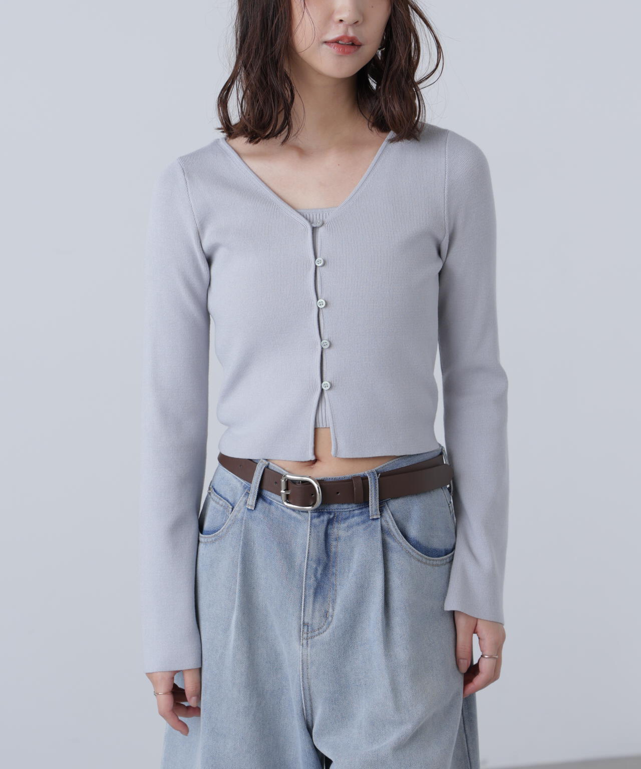 キャミレイヤードニットカーディガン