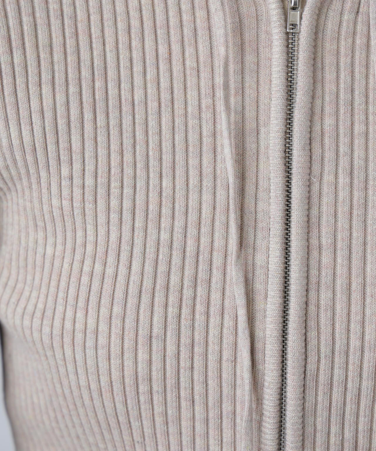 配色リブショート丈ニットパーカー