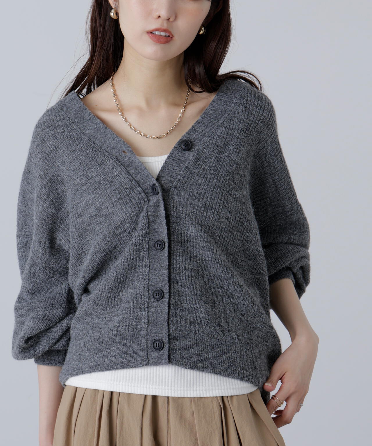 5GモヘヤタッチVネックカーディガン | FREE'S MART（フリーズマート