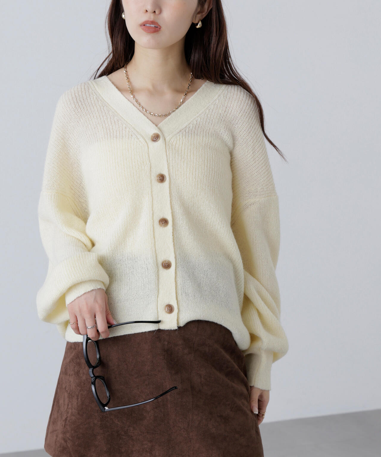 5GモヘヤタッチVネックカーディガン | FREE'S MART（フリーズマート