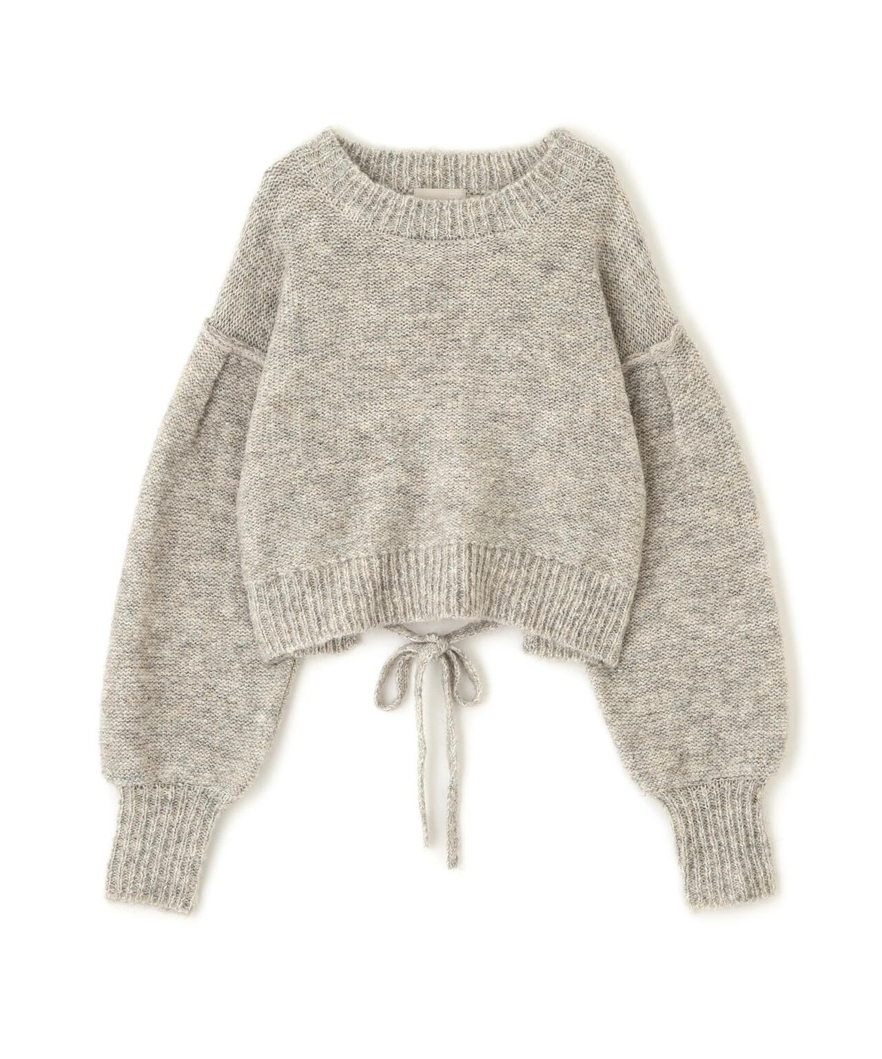 バックリボンショート丈ニット