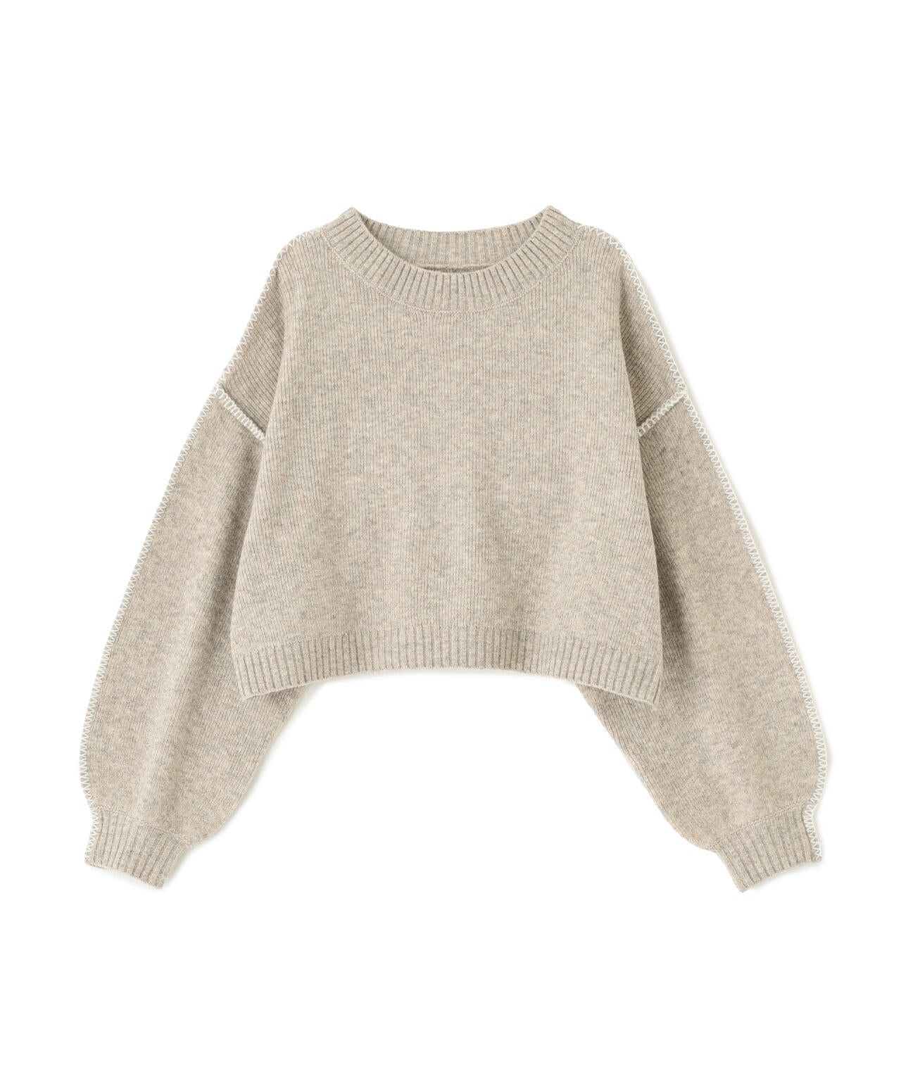 杢ストレッチ総針配色ステッチニット