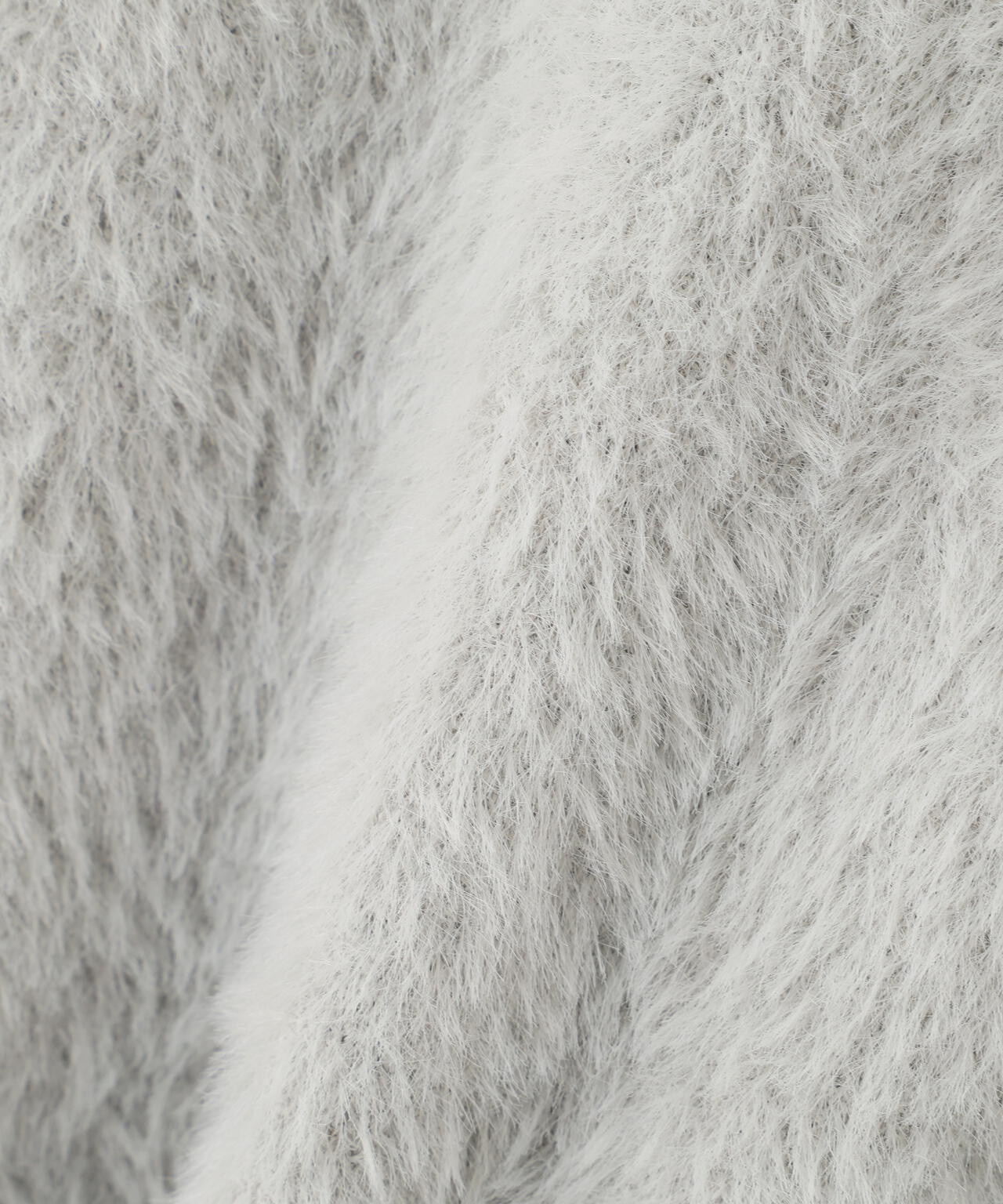 ショートシャギーペプラムニットカーディガン