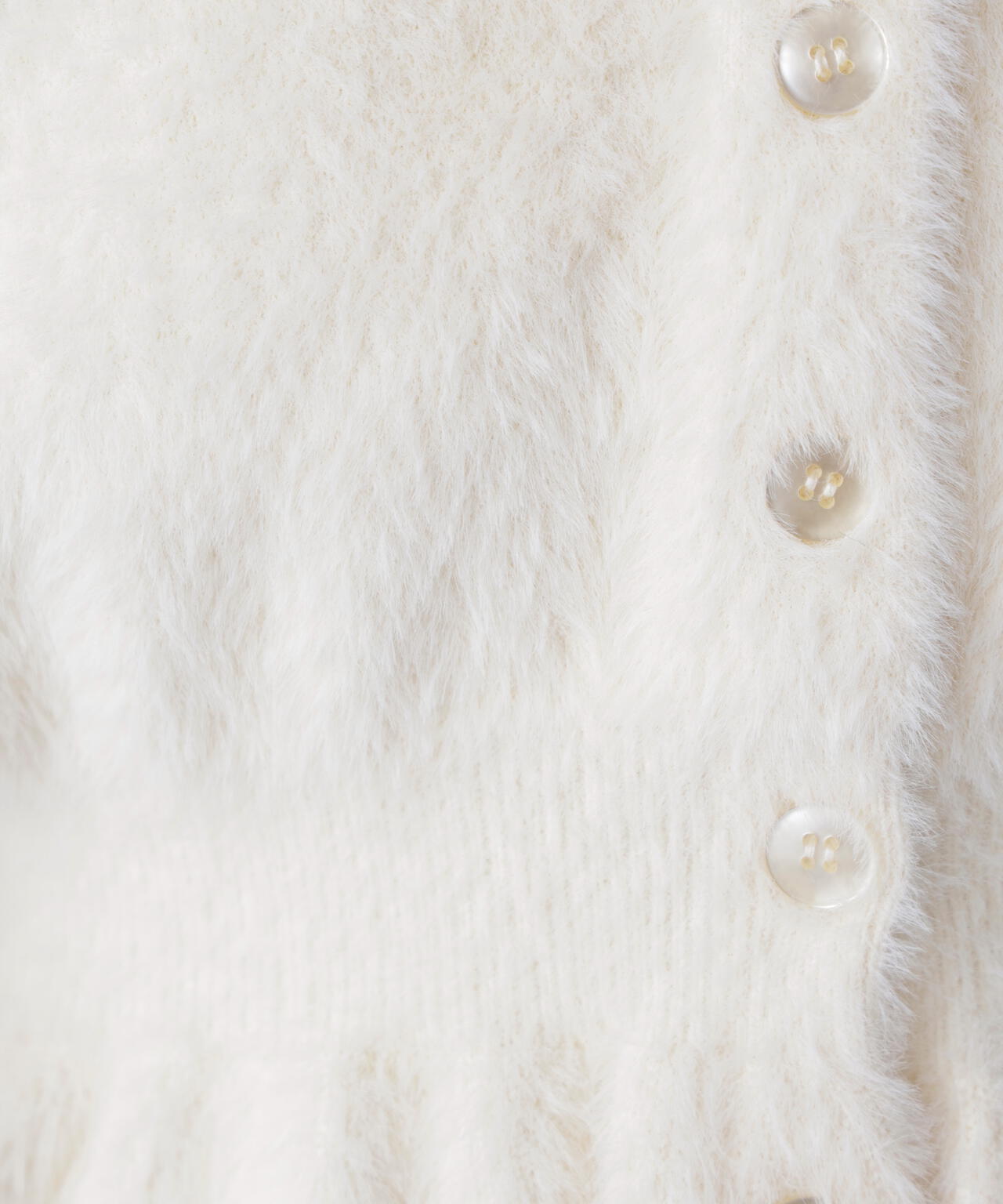 ショートシャギーペプラムニットカーディガン