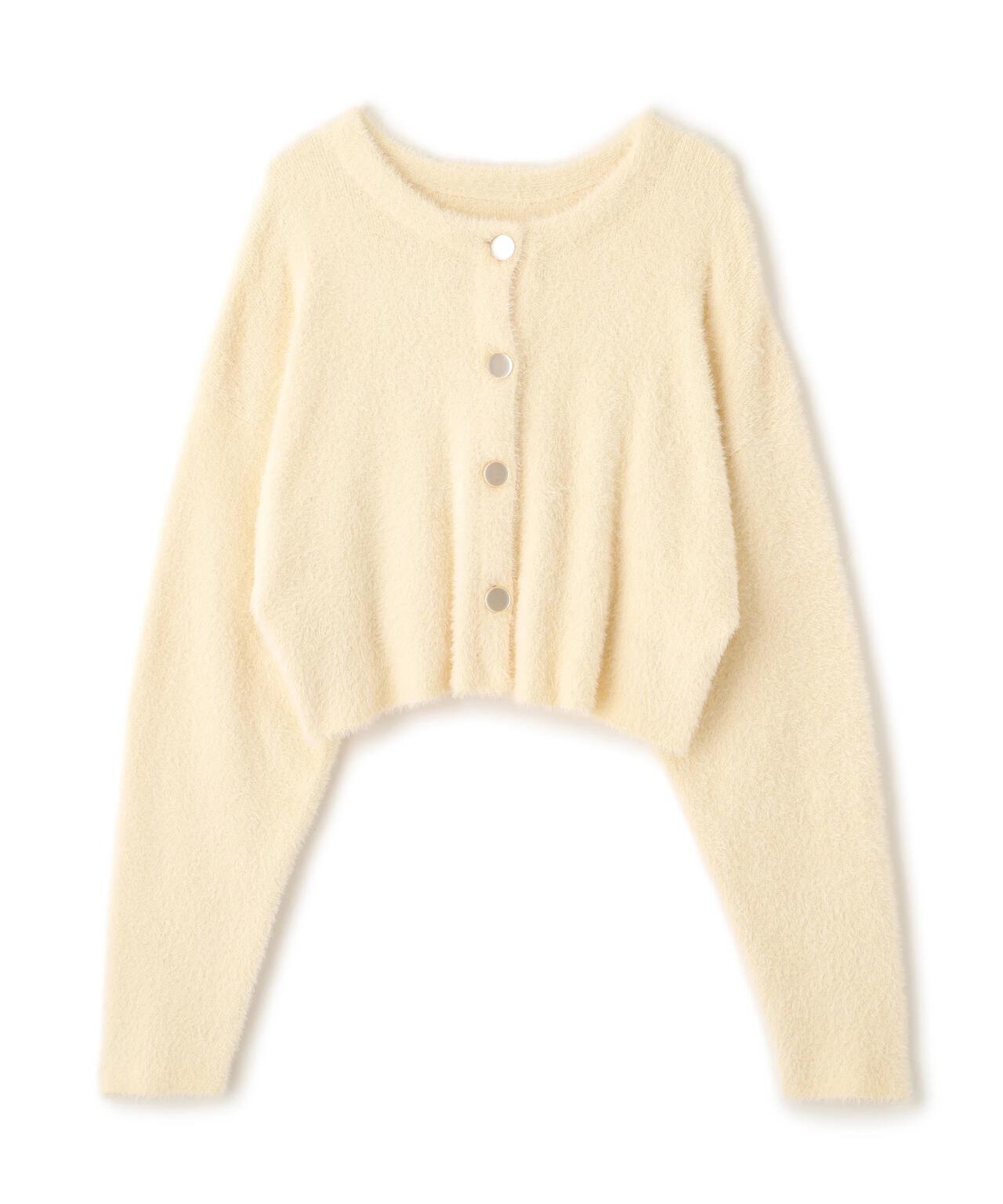 前後2wayショートシャギー短丈ニット