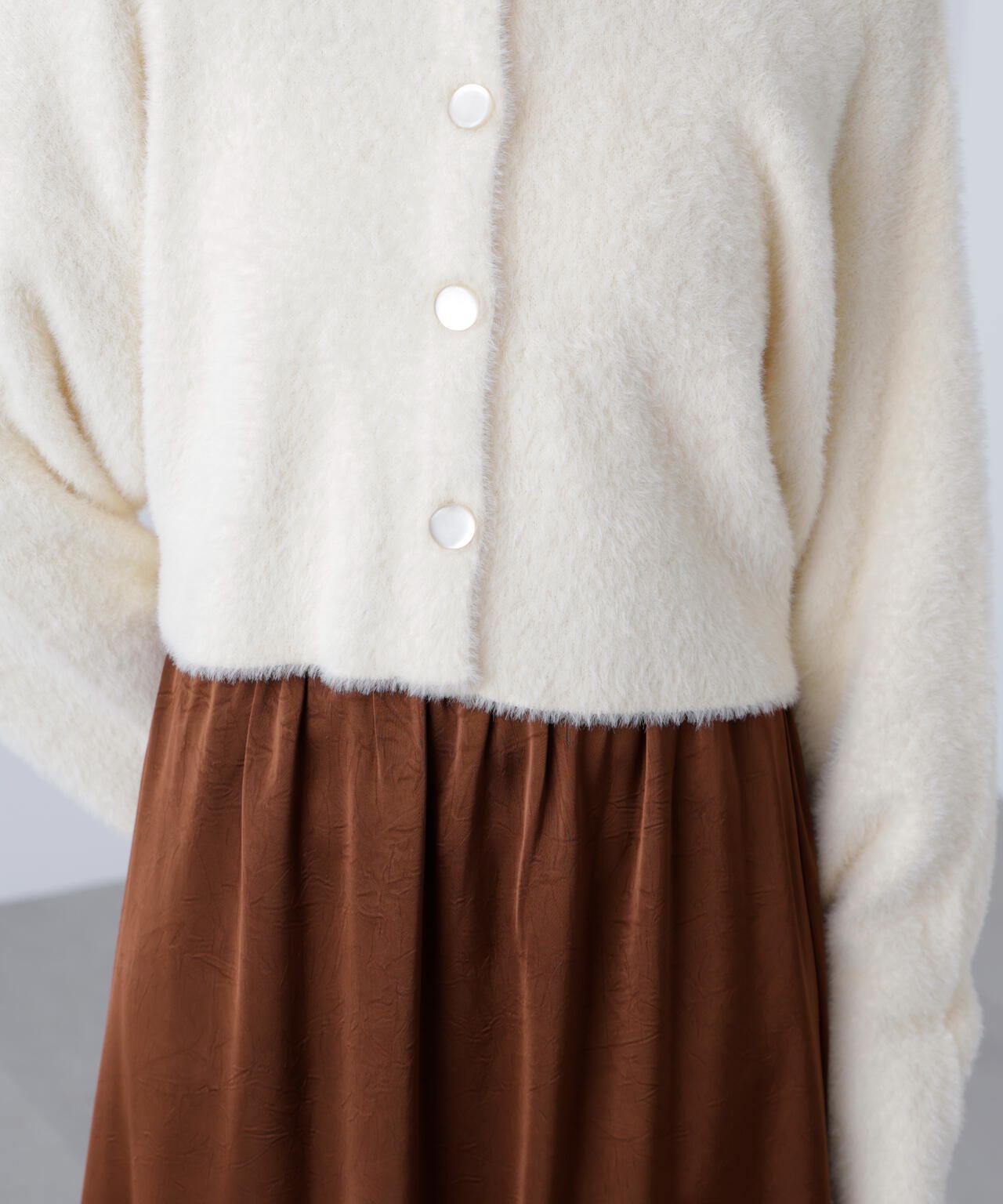 前後2wayショートシャギー短丈ニット