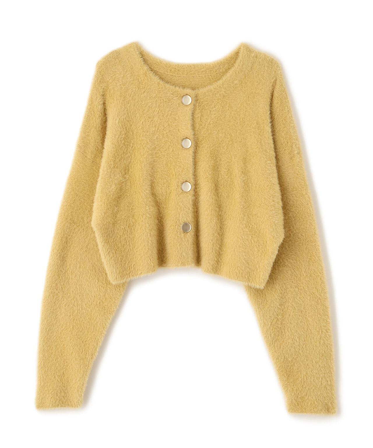 前後2wayショートシャギー短丈ニット