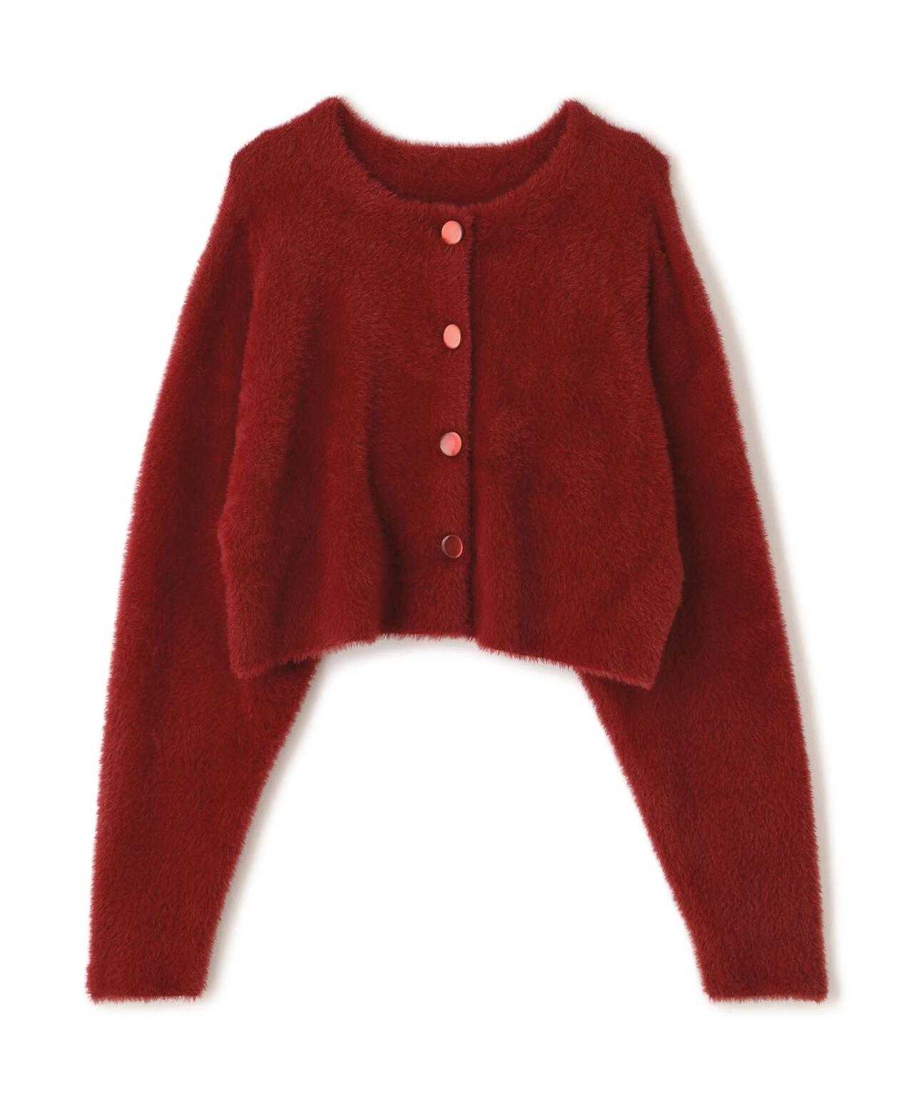 前後2wayショートシャギー短丈ニット