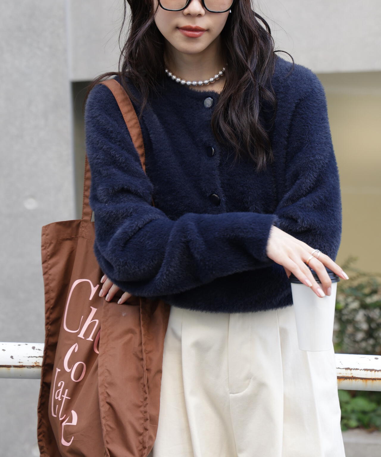 前後2wayショートシャギー短丈ニット