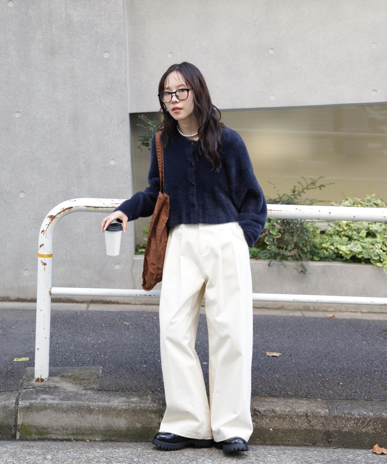 前後2wayショートシャギー短丈ニット