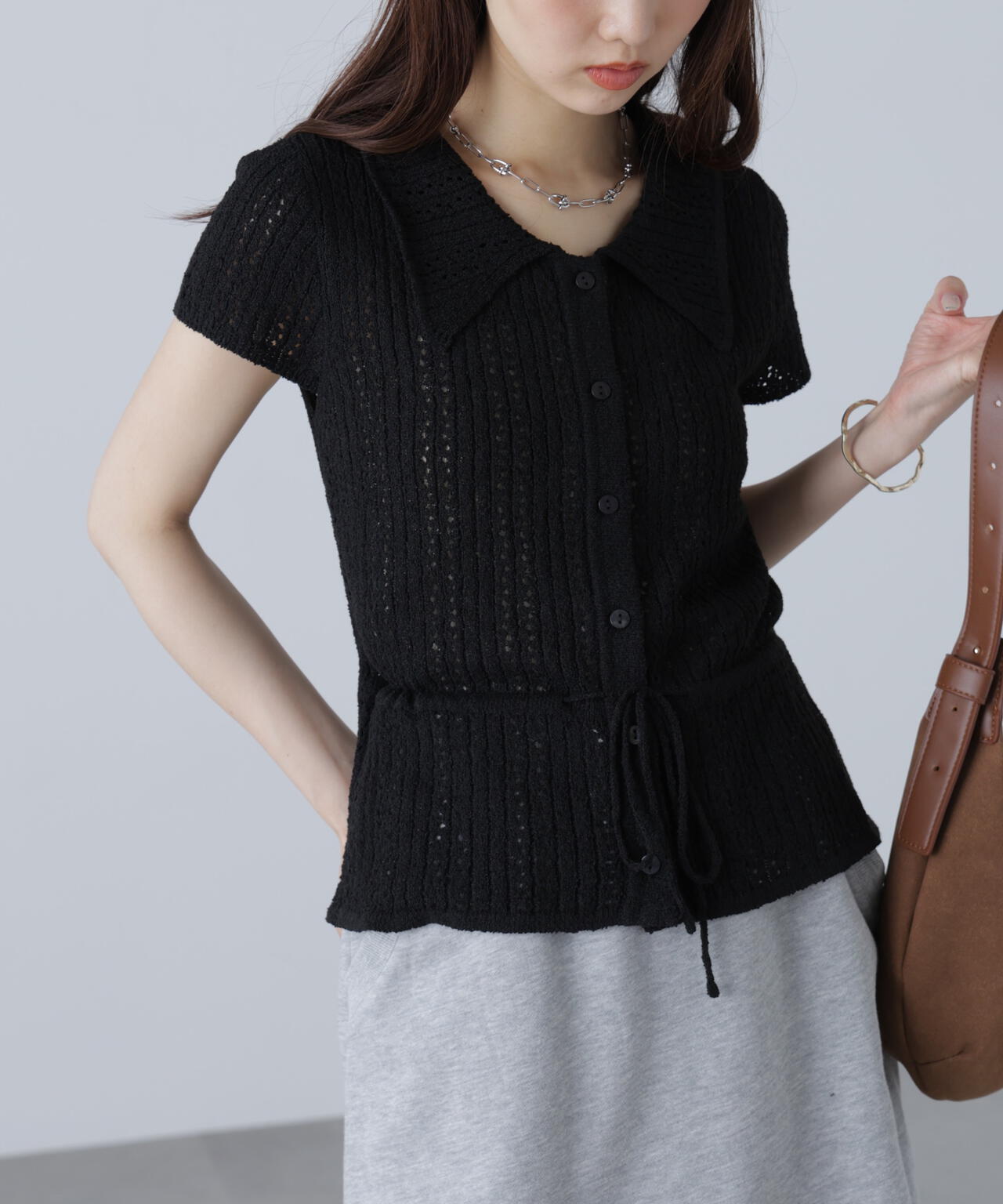 むむページ 透かし編みペプラムニット | FREE'S MART（フリーズマート