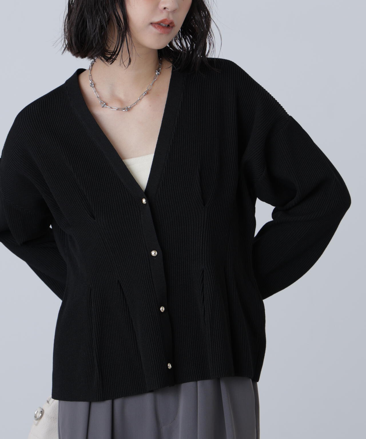 MFM】ウエストタックメタリックボタンカーディガン | FREE'S MART