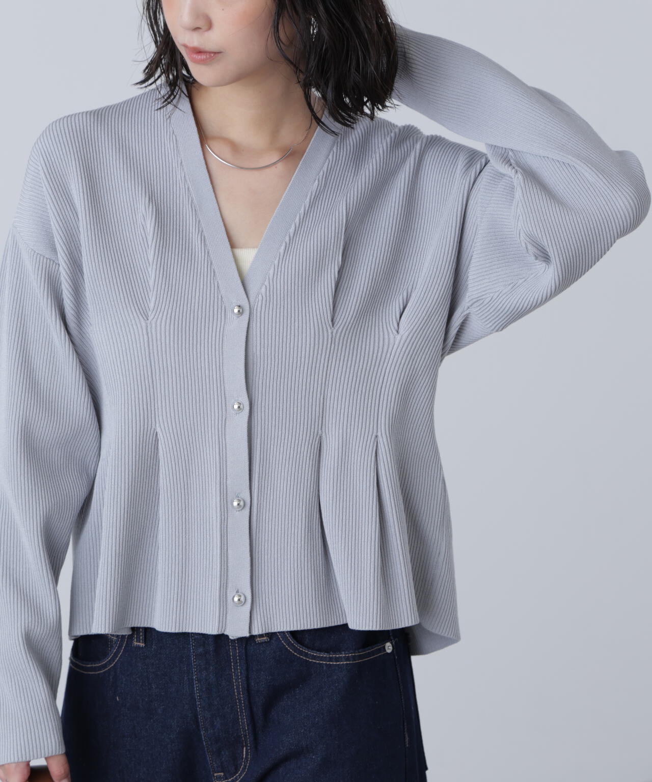 MFM】ウエストタックメタリックボタンカーディガン | FREE'S MART