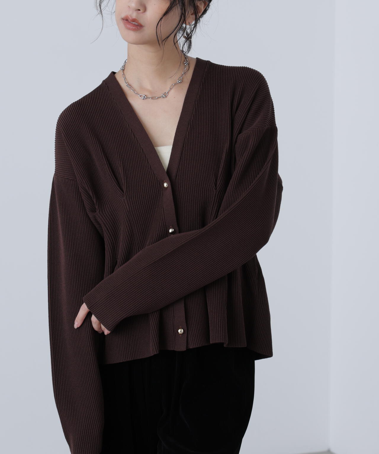 MFM】ウエストタックメタリックボタンカーディガン | FREE'S MART