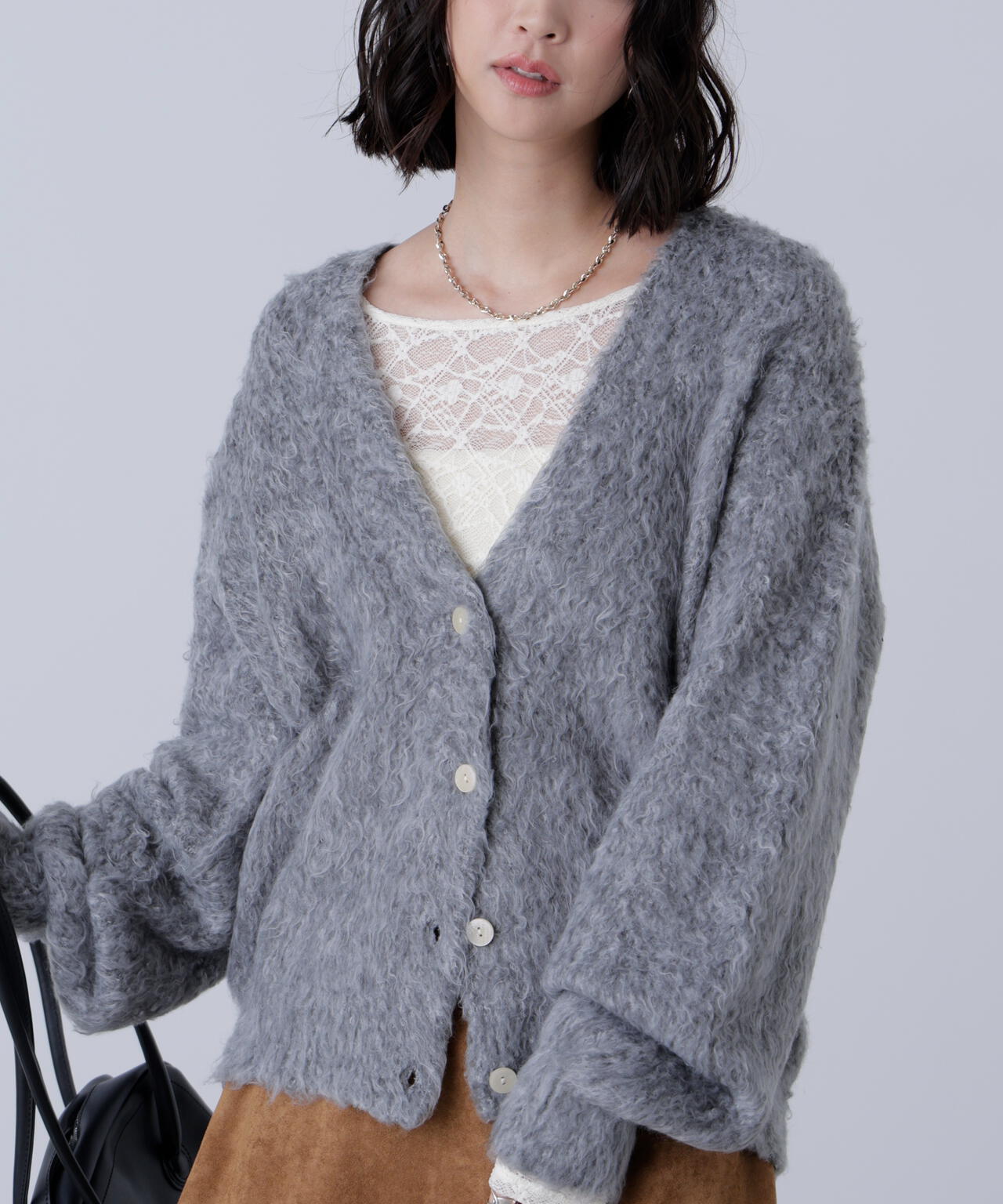 ウェーブ起毛Vネックカーディガン | FREE'S MART（フリーズマート